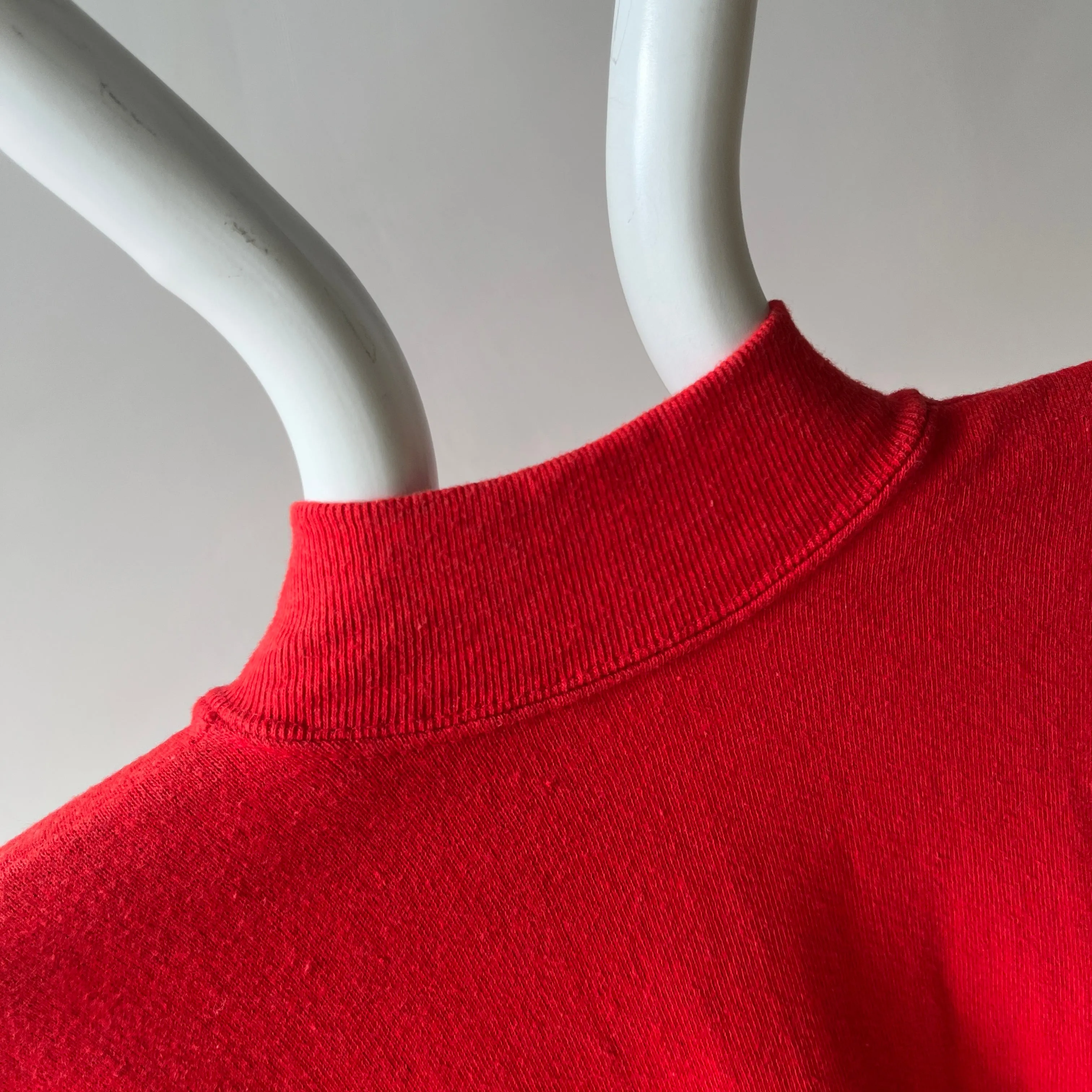 1980s Lipstick Red Zip Up Sweatshirt Vest