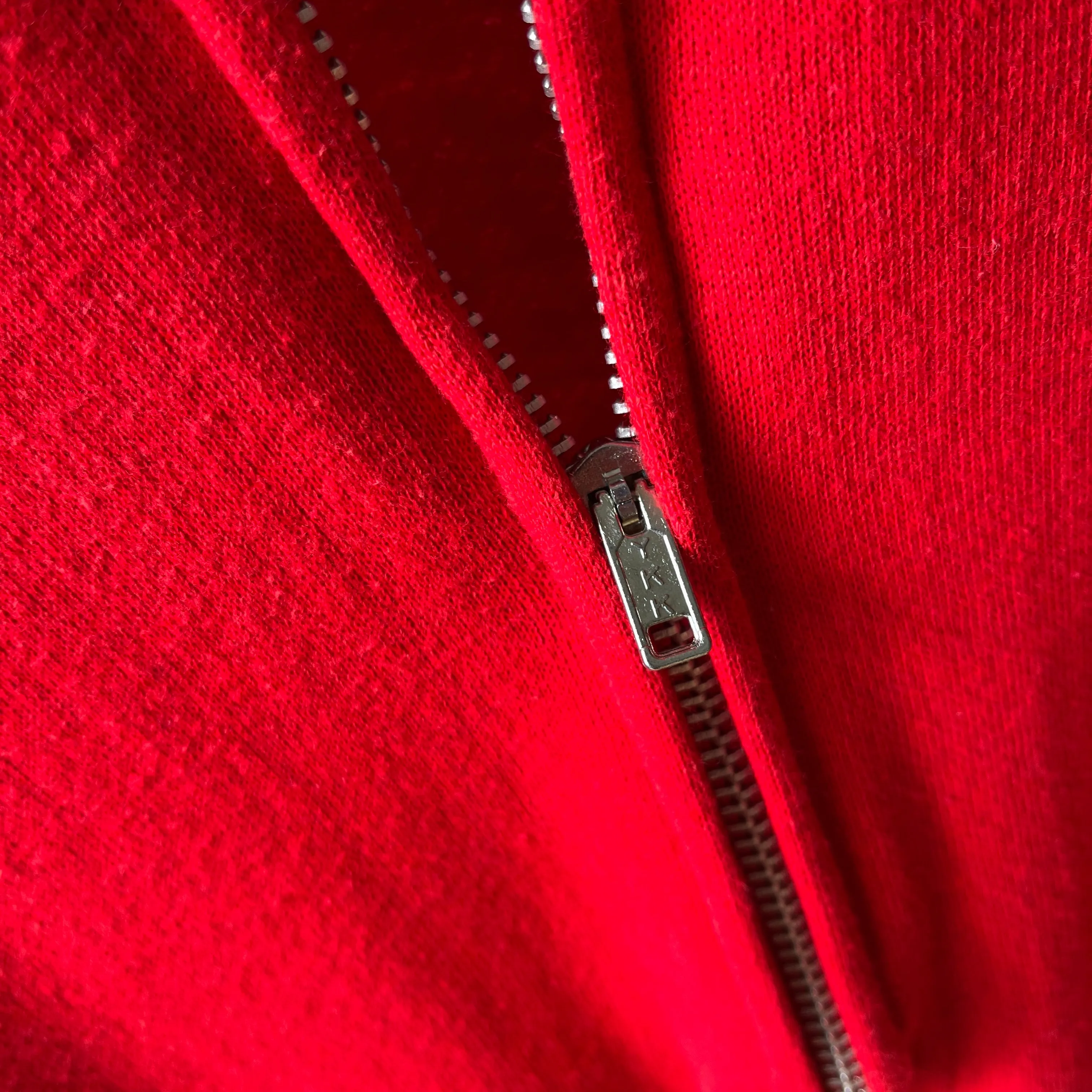 1980s Lipstick Red Zip Up Sweatshirt Vest
