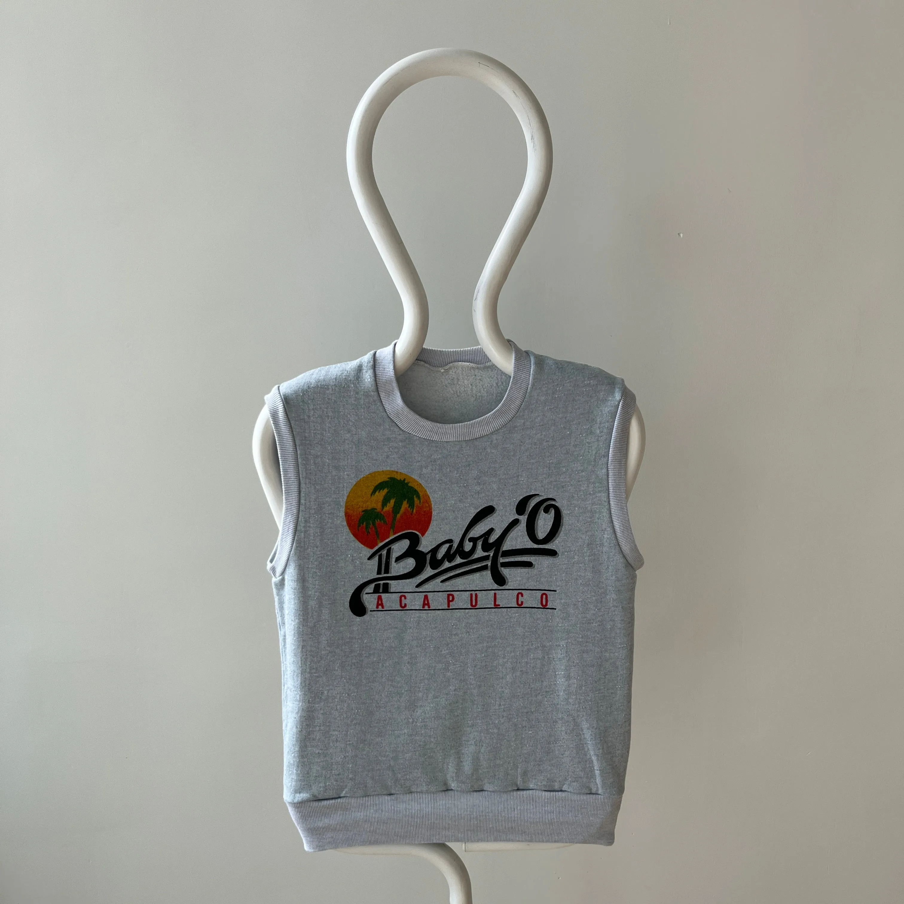 1980s "Baby'O Acapulco Front and Back Warm Up Sweatshirt Vest - Great Shape
