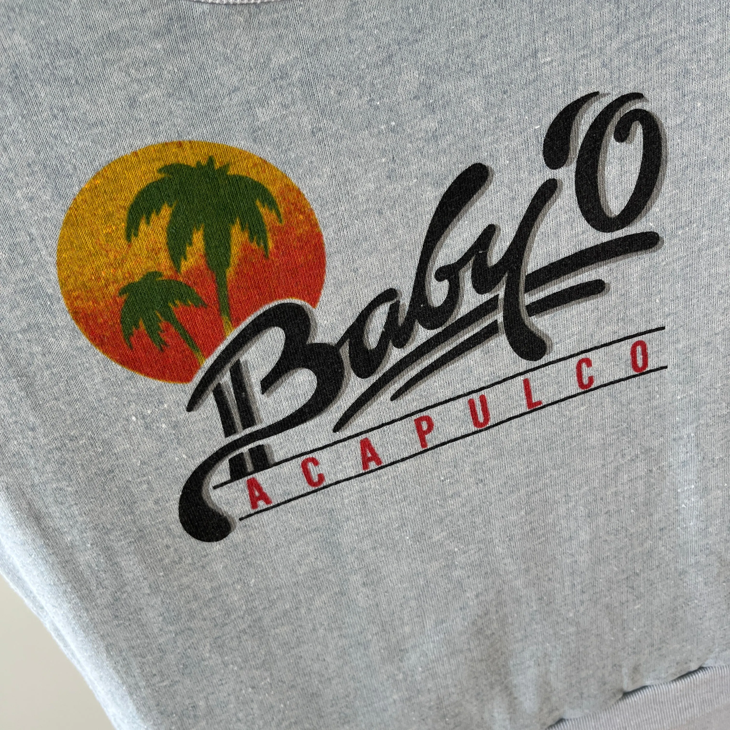 1980s "Baby'O Acapulco Front and Back Warm Up Sweatshirt Vest - Great Shape