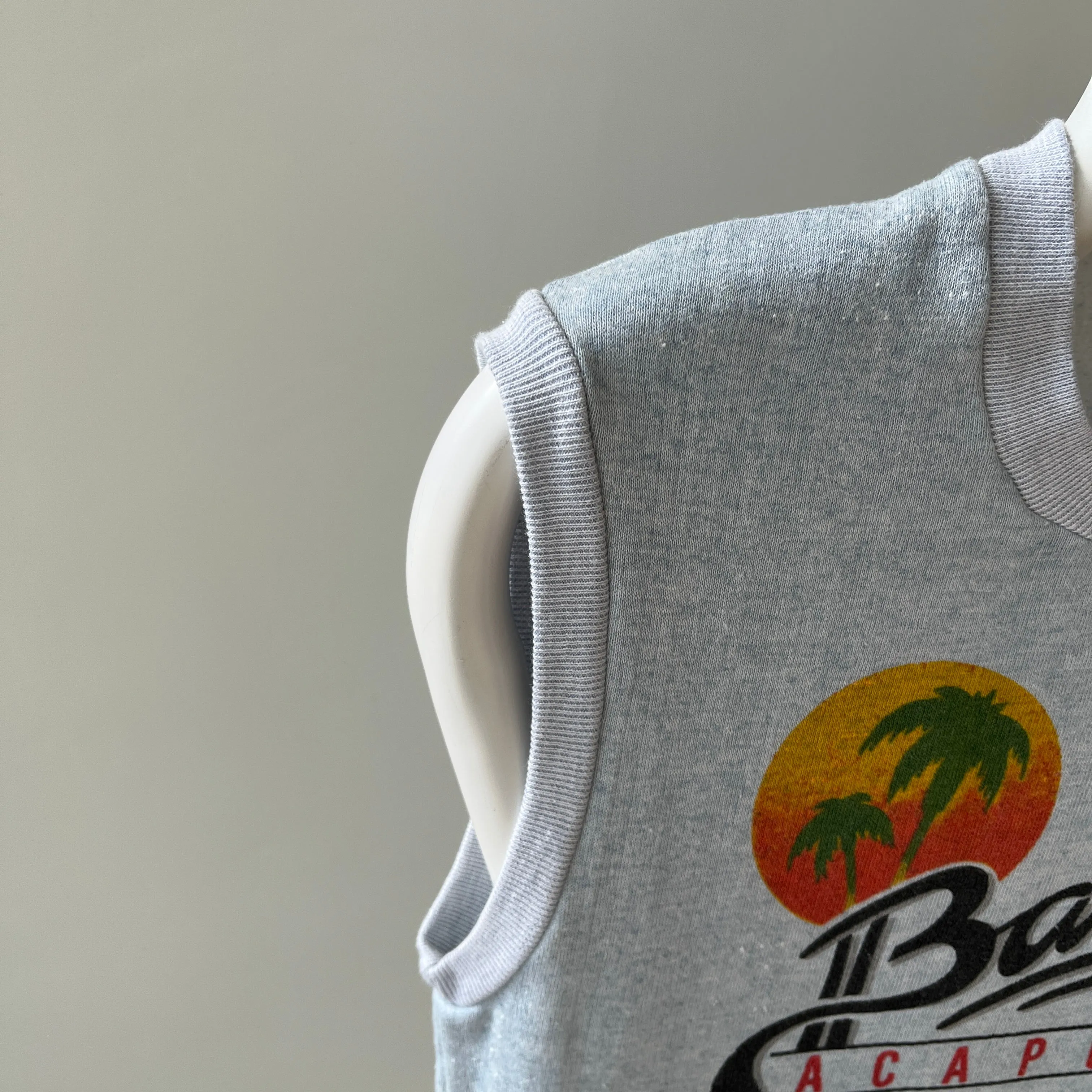 1980s "Baby'O Acapulco Front and Back Warm Up Sweatshirt Vest - Great Shape