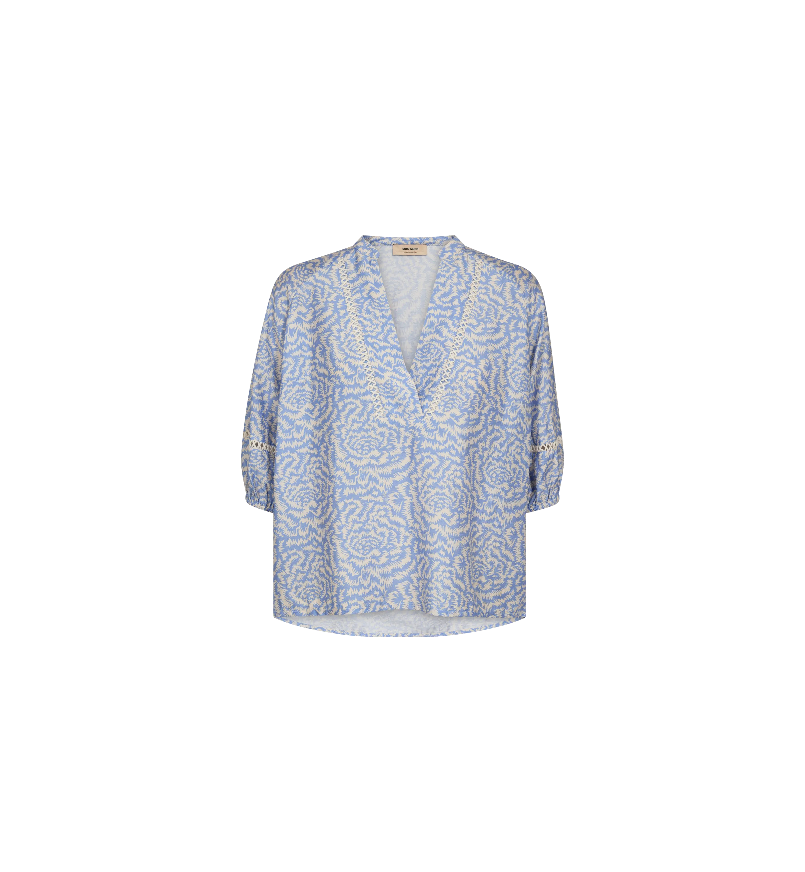 Aleyna Saku Blouse - Blue & Ecru
