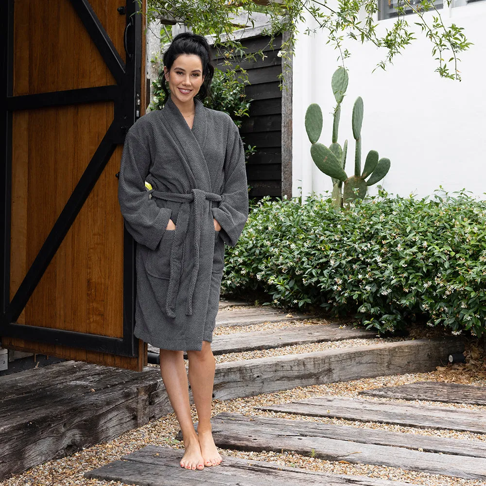 Angove Cotton Robe - Charcoal