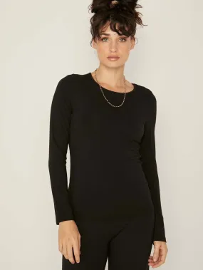 Bamboo Crew Neck L/S Tee - Black