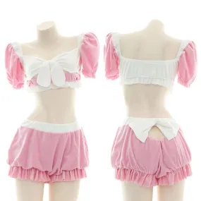 Big Bow Pink Cute Pajama Cosplay Costume