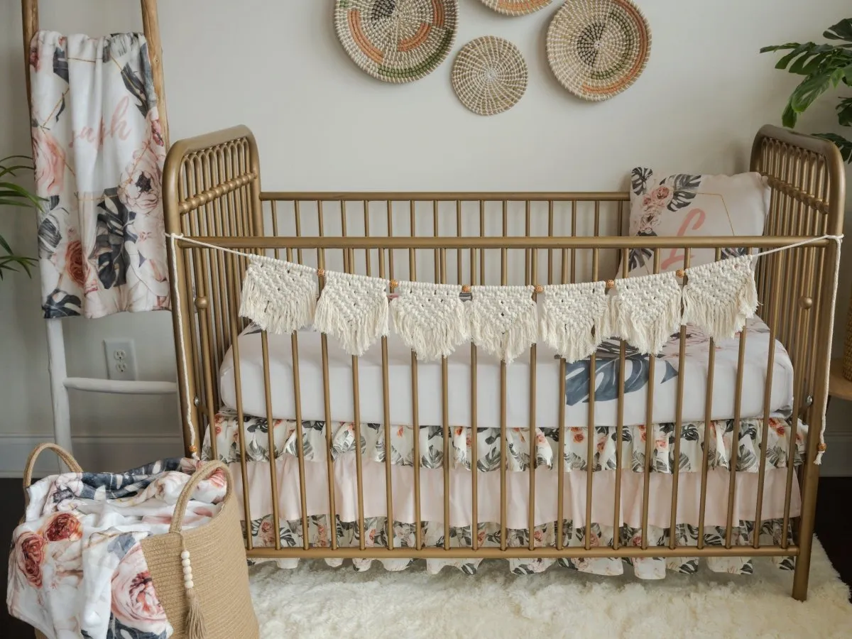 Boho Tropics Ruffled Crib Skirt