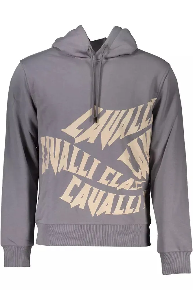 Cavalli Class Gray Cotton Men Men's Sweater