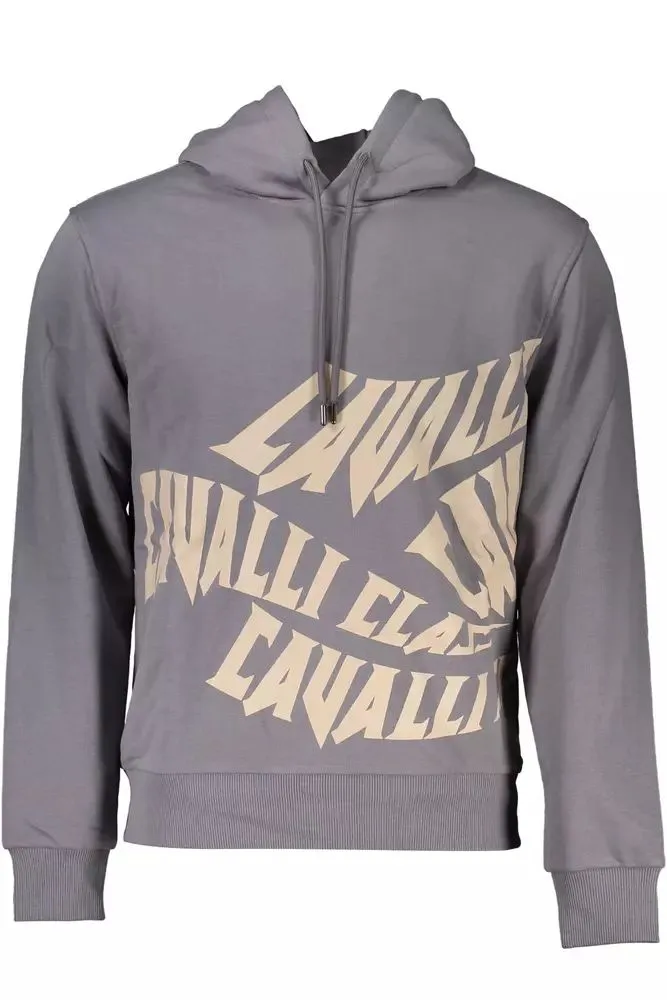 Cavalli Class Gray Cotton Men Men's Sweater