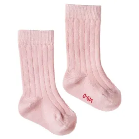 Cotton Rib Socks - Rose Bud