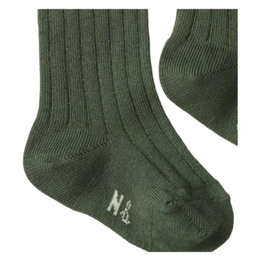 Cotton Rib Socks - Thyme