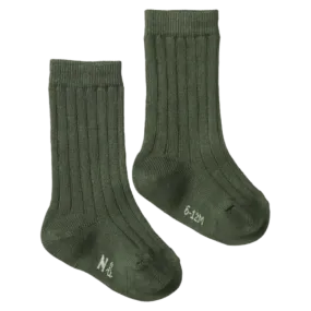 Cotton Rib Socks - Thyme