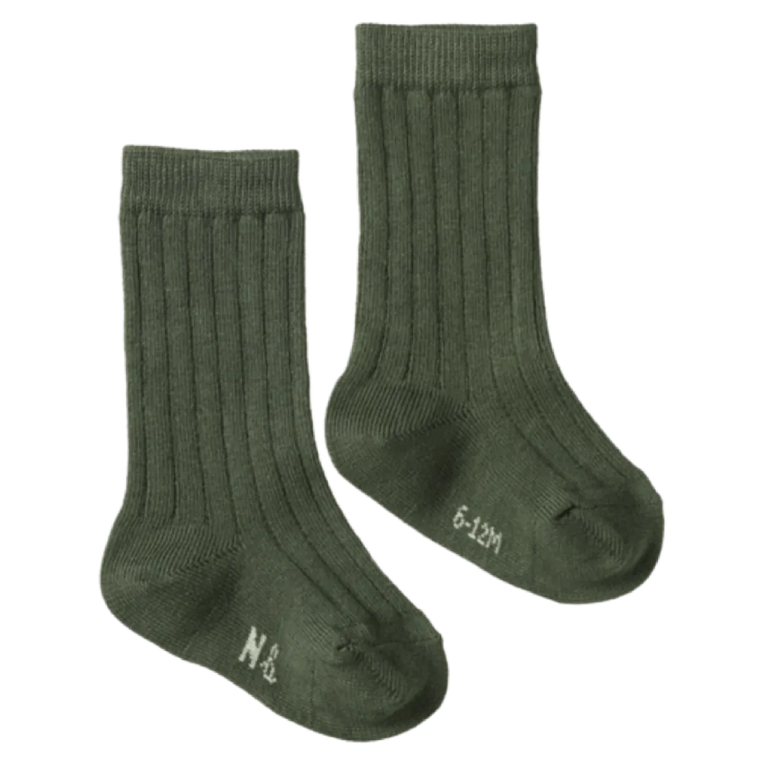 Cotton Rib Socks - Thyme