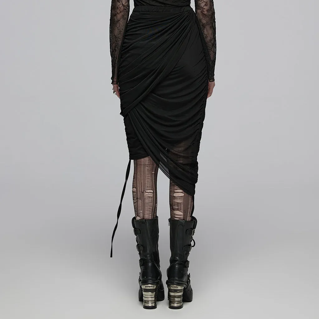 Drape cut multi layered half skirt OPQ-1402BQF