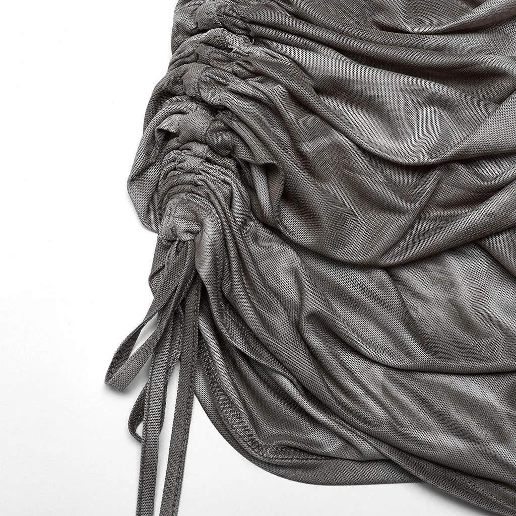 Drape cut multi layered half skirt OPQ-1402BQF