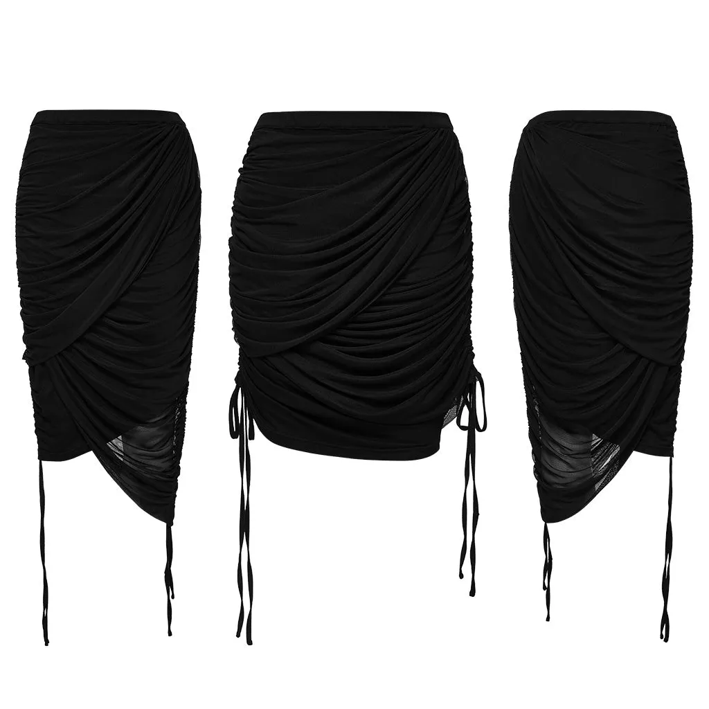 Drape cut multi layered half skirt OPQ-1402BQF