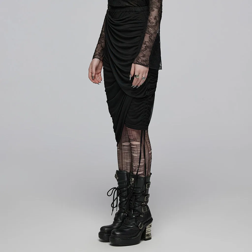 Drape cut multi layered half skirt OPQ-1402BQF