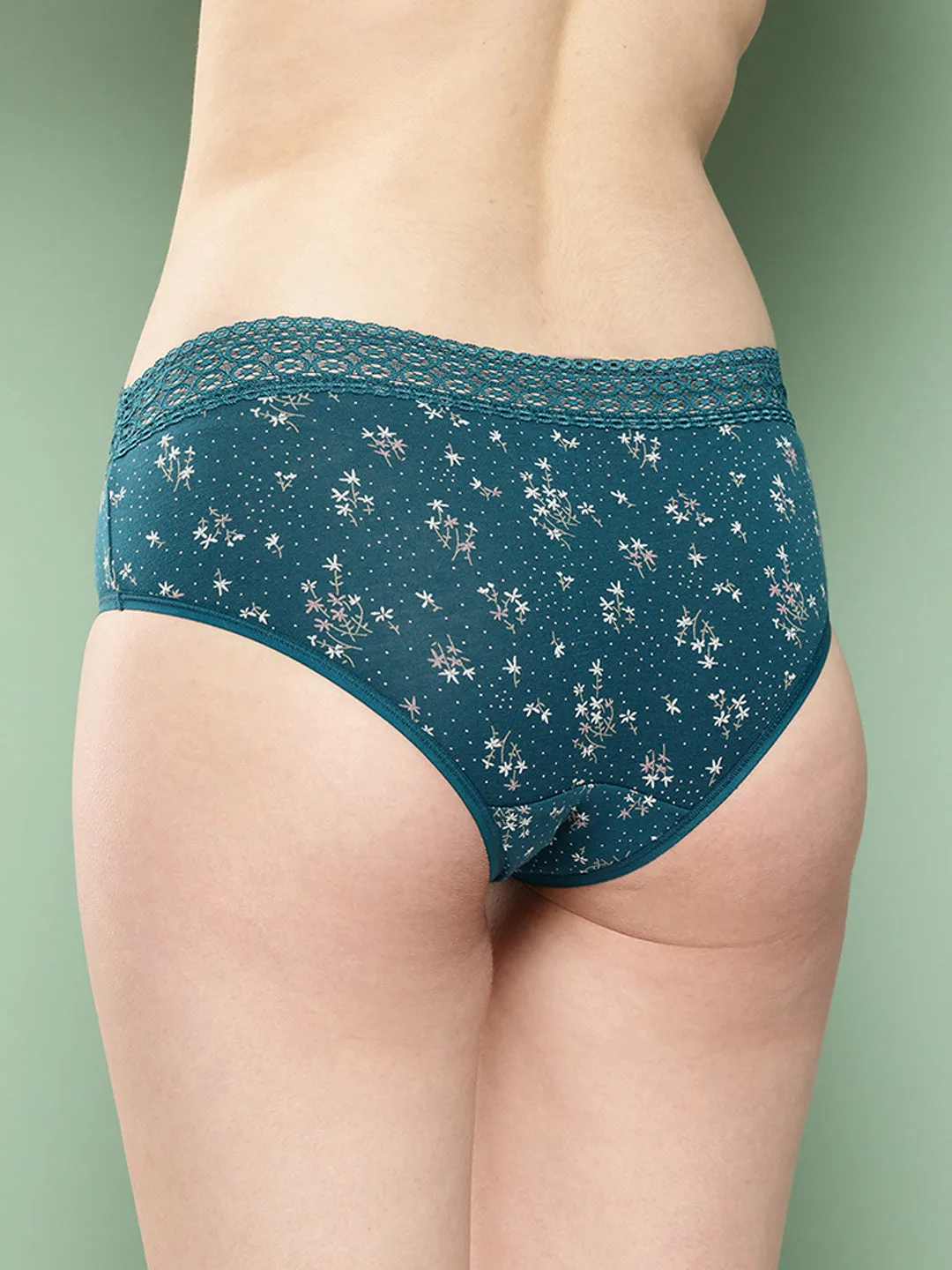 Leading Lady Women's Printed Mid Rise Hipster Lace Brief | PR-HP-LACE-06-3|