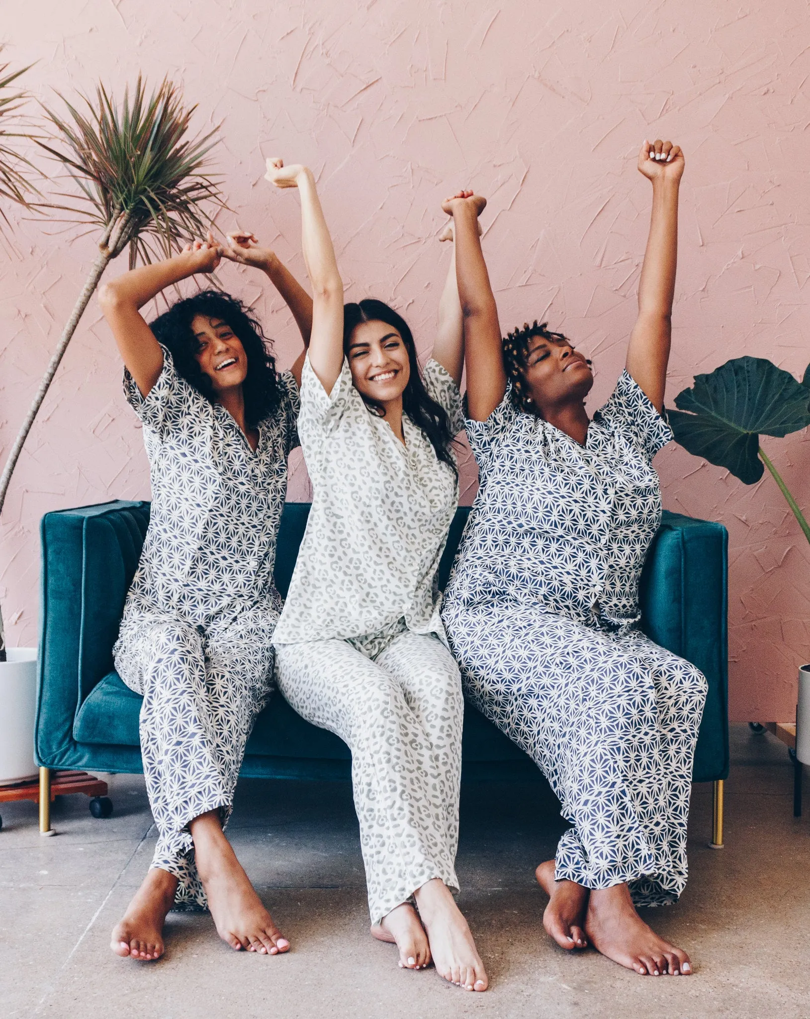 Leopard Pajama Modal Set in Cream   Sage