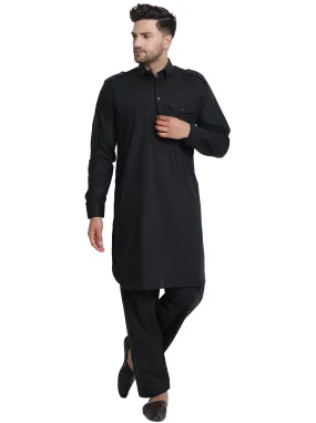 Men Cotton Pathani Kurta Pajama Set Indian Summer Dress Set