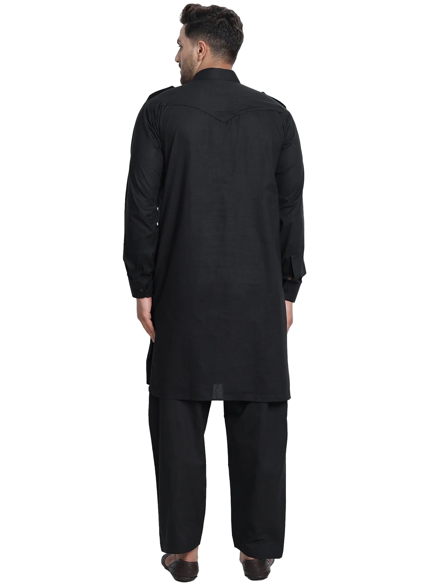 Men Cotton Pathani Kurta Pajama Set Indian Summer Dress Set