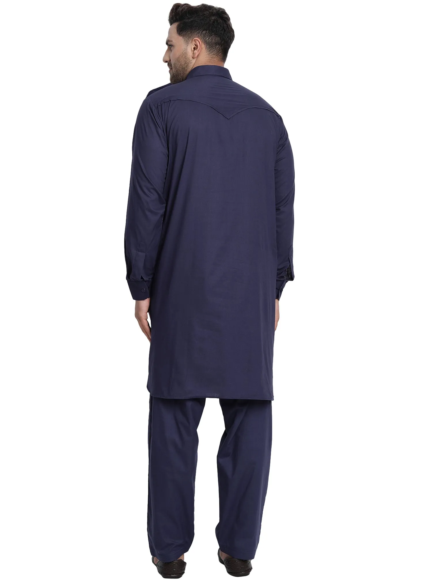 Men Cotton Pathani Kurta Pajama Set Indian Summer Dress Set