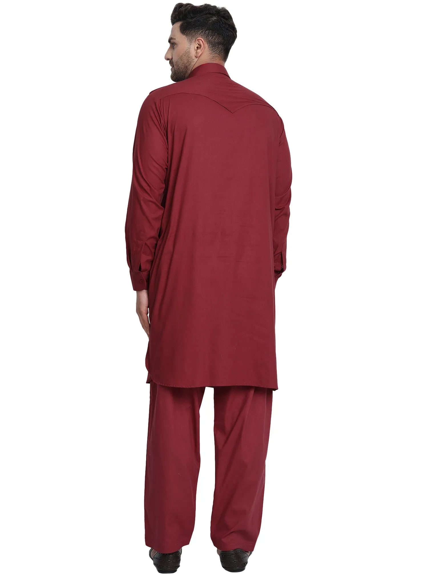 Men Cotton Pathani Kurta Pajama Set Indian Summer Dress Set