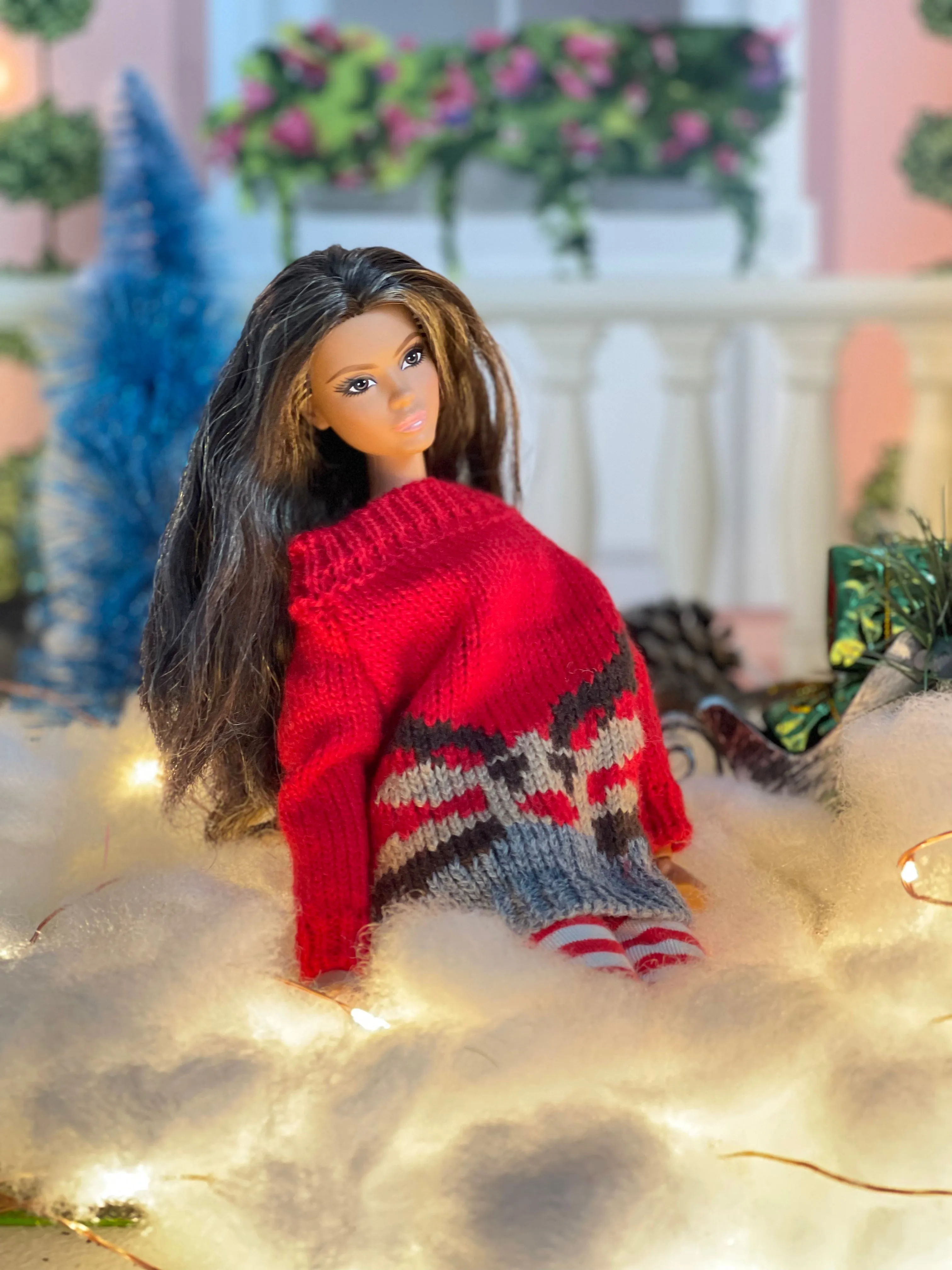 Reindeer ugly Christmas sweater for fashion dolls