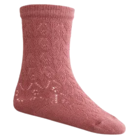 Scallop Weave Knee High Socks - Rosette