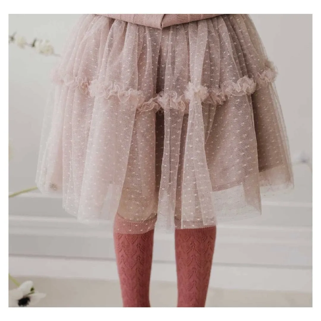 Scallop Weave Knee High Socks - Rosette