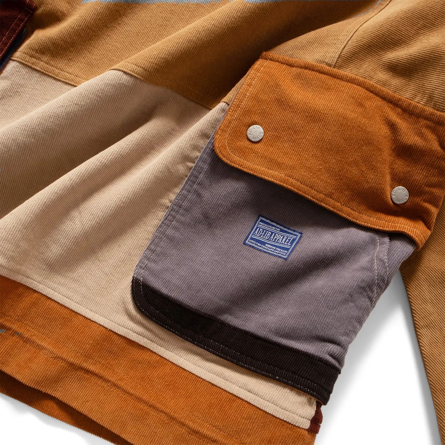 (SW482) Colorblock Corduroy Smock