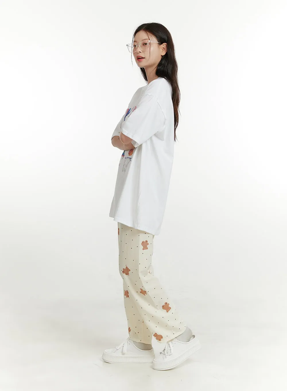 Teddy Polka Dot Pajama Pants OU414