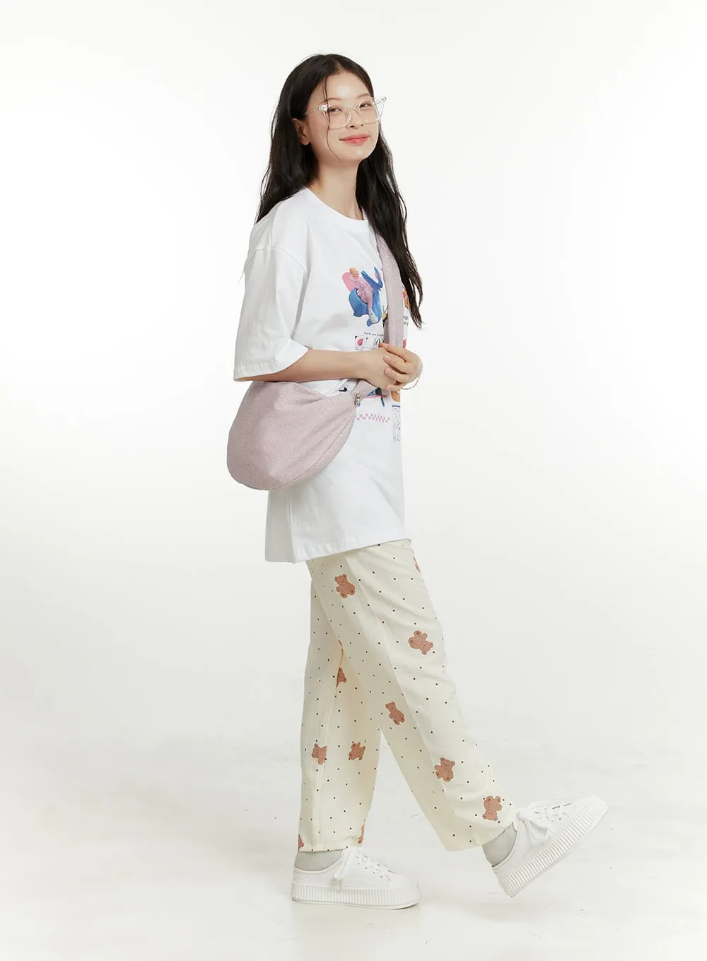 Teddy Polka Dot Pajama Pants OU414