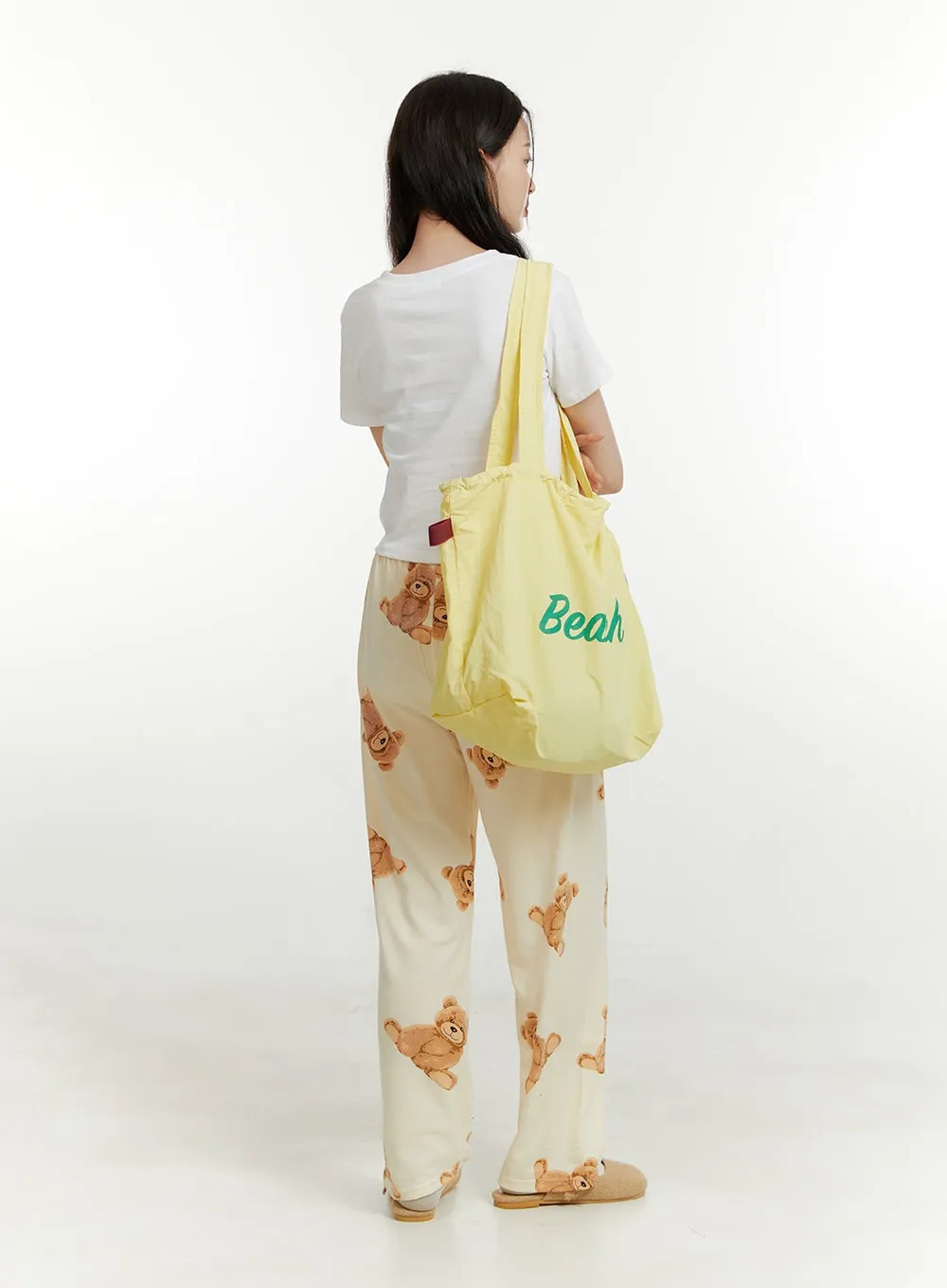 Teddy Print Pajama Pants OU414
