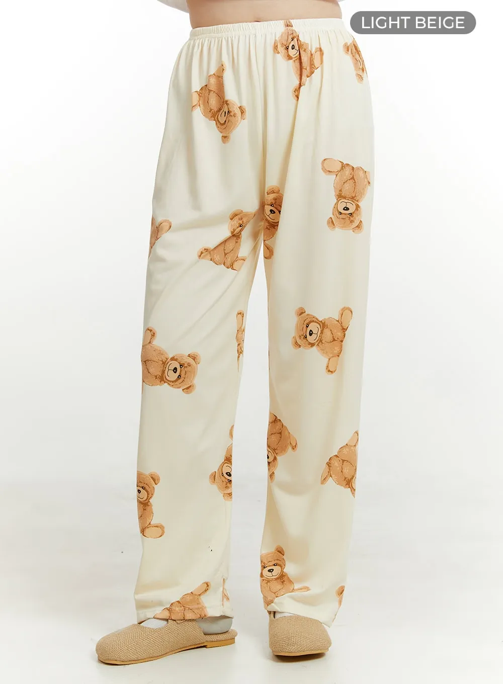 Teddy Print Pajama Pants OU414