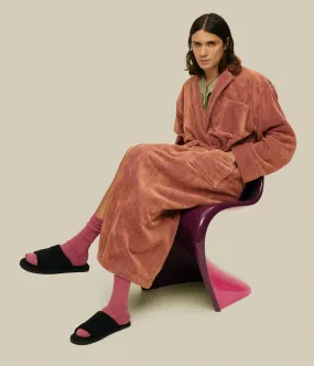 VELOUR LONG ROBE- ROZA